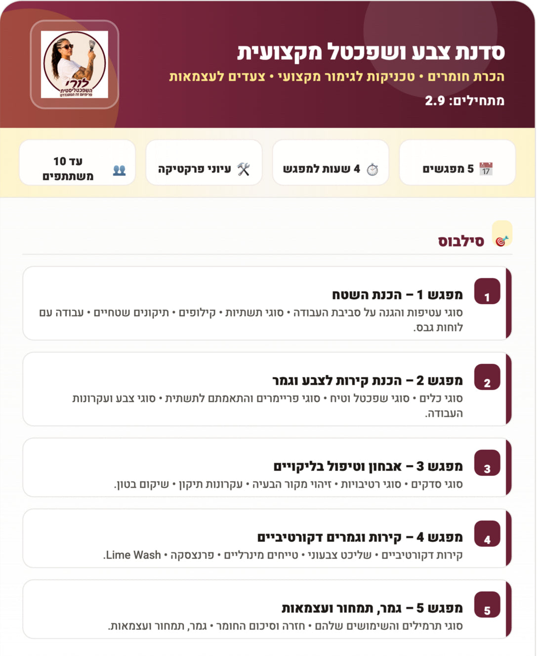 קורס שפכטליסטים/ות